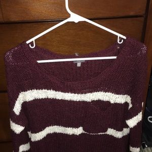Burgundy white Sweater